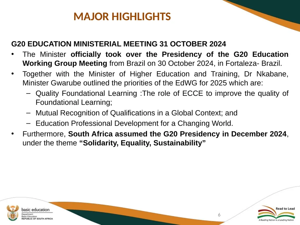 THIRD QUARTERLY REPORT ON THE PERFORMANCE OF THE - slide 6 of 103