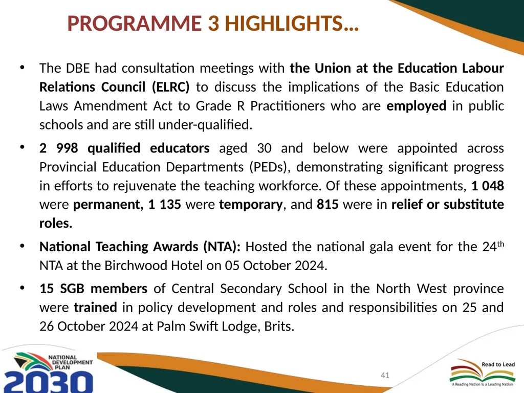 THIRD QUARTERLY REPORT ON THE PERFORMANCE OF THE - slide 41 of 103