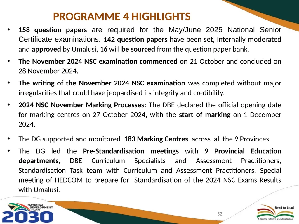 THIRD QUARTERLY REPORT ON THE PERFORMANCE OF THE - slide 52 of 103