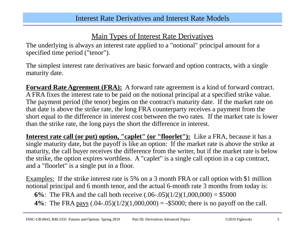 1 Derivatives Advanced Topics: Interest Rate - slide 3 of 100