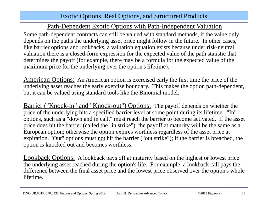 1 Derivatives Advanced Topics: Interest Rate - slide 85 of 100