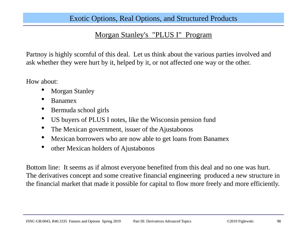1 Derivatives Advanced Topics: Interest Rate - slide 98 of 100