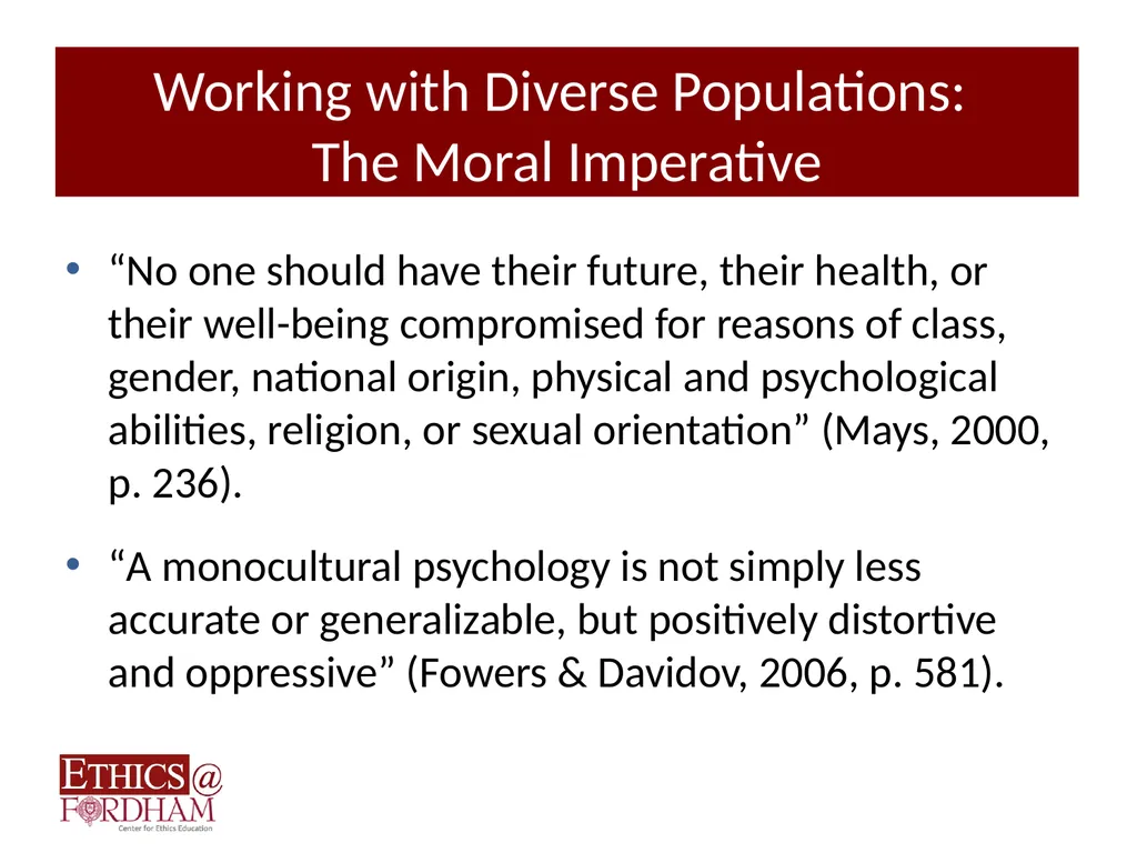 Psychology and Ethics: Strengthening Diverse - slide 4 of 58