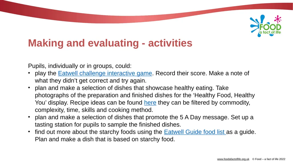 Be healthy, be active! A Healthy eating Challenge - slide 25 of 28