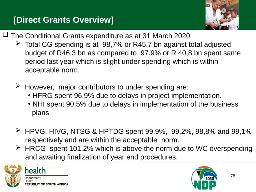 PRESENTATION TO THE JOINT PORTFOLIO COMMITTEE ON - slide 78 of 102