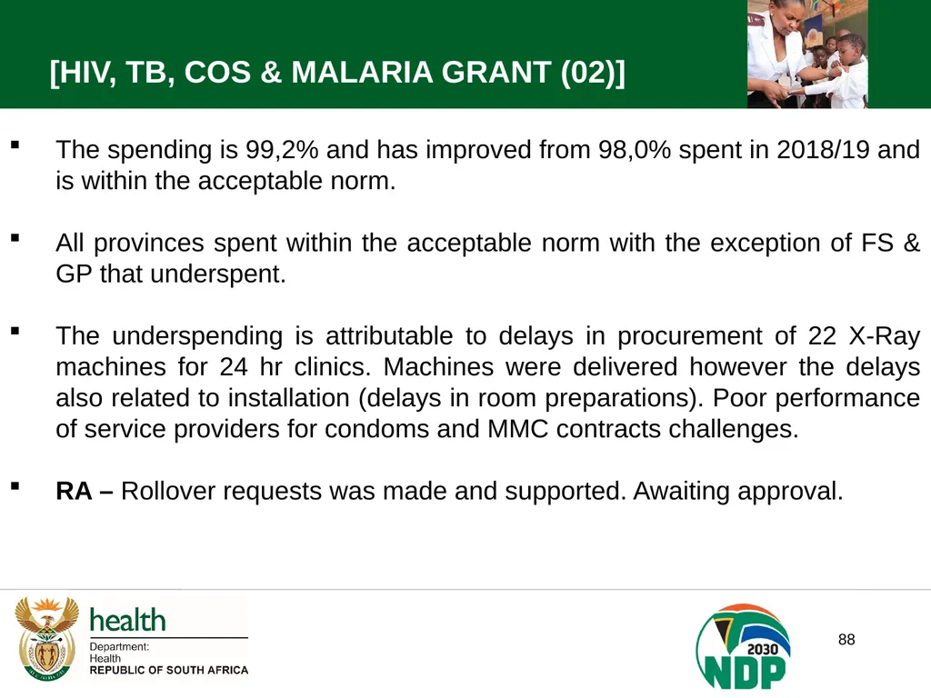 PRESENTATION TO THE JOINT PORTFOLIO COMMITTEE ON - slide 88 of 102
