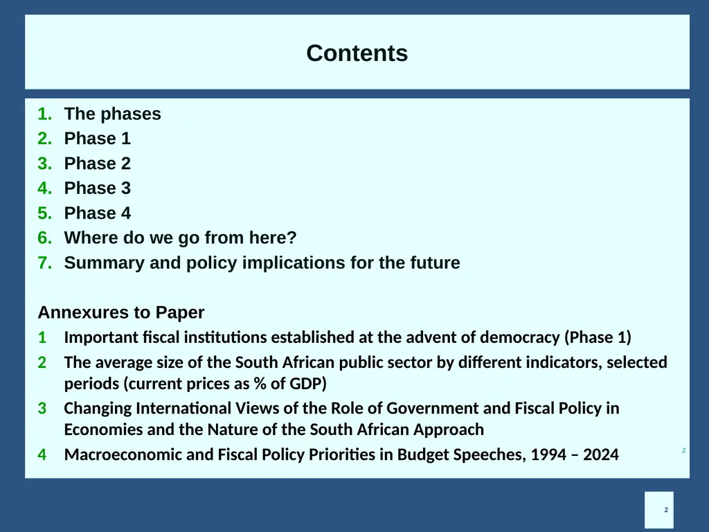 Fiscal Policy in South Africa: From 1994 to now - slide 2 of 37
