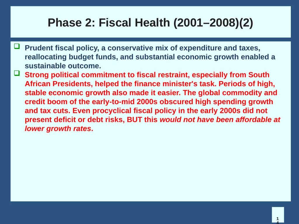 Fiscal Policy in South Africa: From 1994 to now - slide 14 of 37