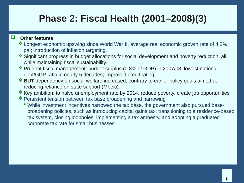 Fiscal Policy in South Africa: From 1994 to now - slide 15 of 37