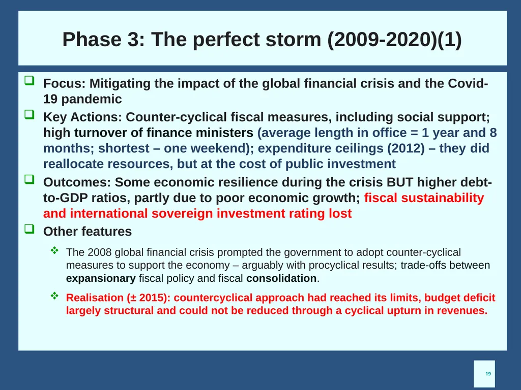 Fiscal Policy in South Africa: From 1994 to now - slide 19 of 37