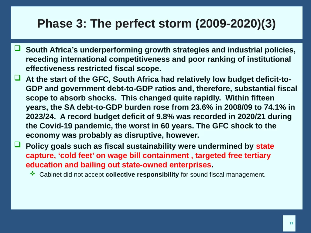 Fiscal Policy in South Africa: From 1994 to now - slide 21 of 37