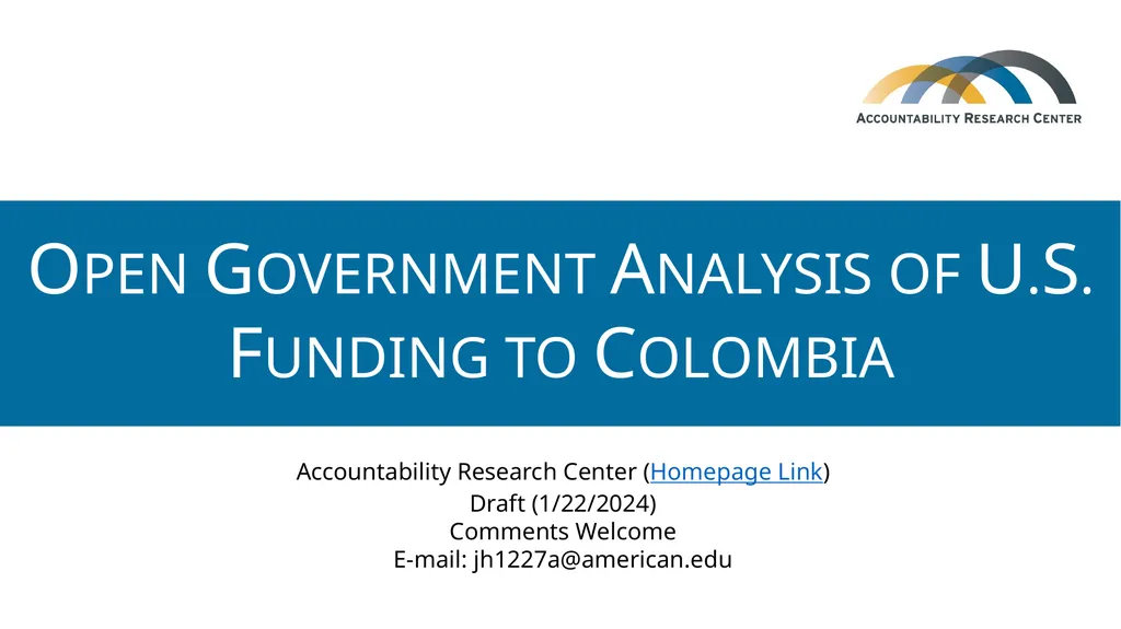 Open Government Analysis of U.S. Funding to
