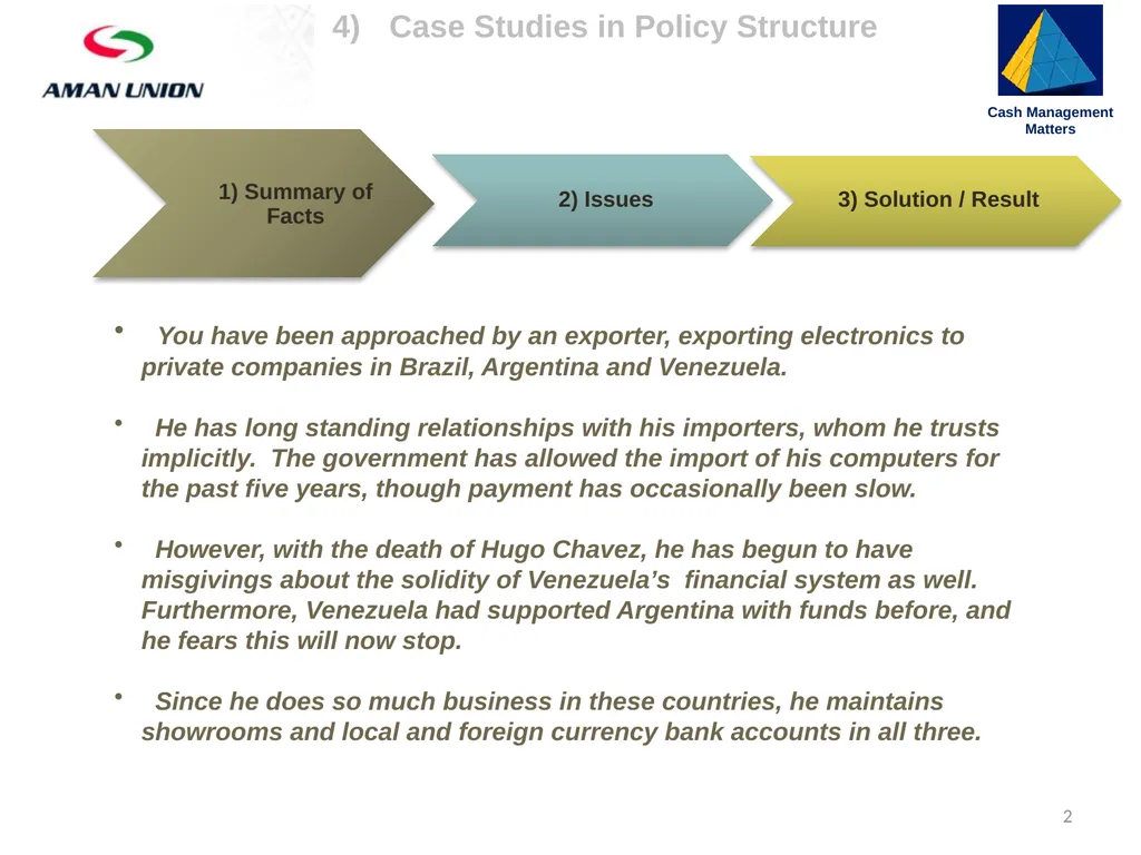 4) Case Studies in Policy Structure Cash - slide 2 of 17