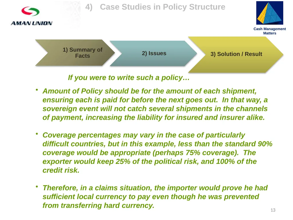 4) Case Studies in Policy Structure Cash - slide 13 of 17