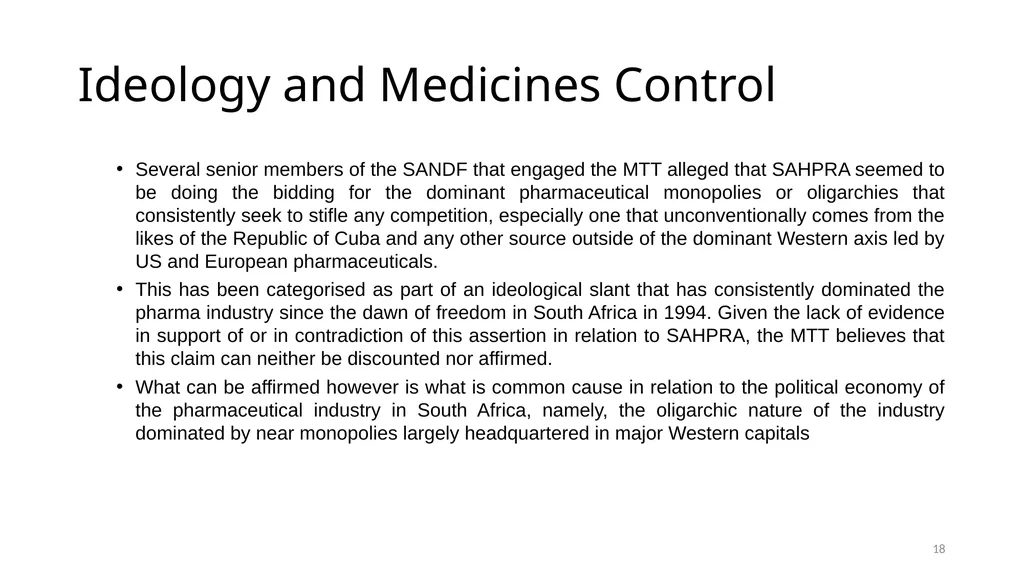 Interferon Alpha 2B in the SANDF Presentation to - slide 18 of 35