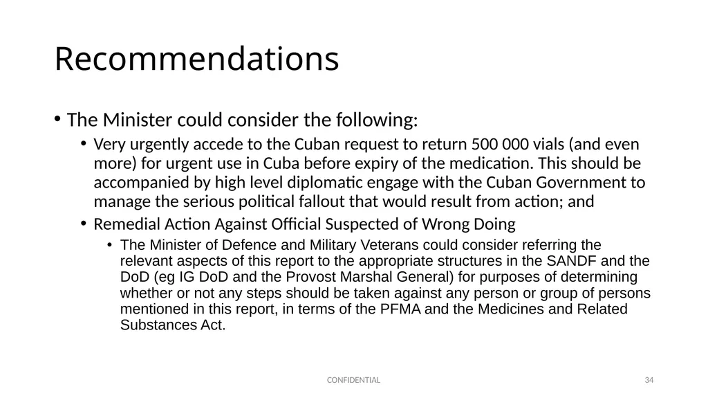 Interferon Alpha 2B in the SANDF Presentation to - slide 34 of 35