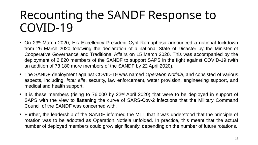 Interferon Alpha 2B in the SANDF Presentation to - slide 11 of 35