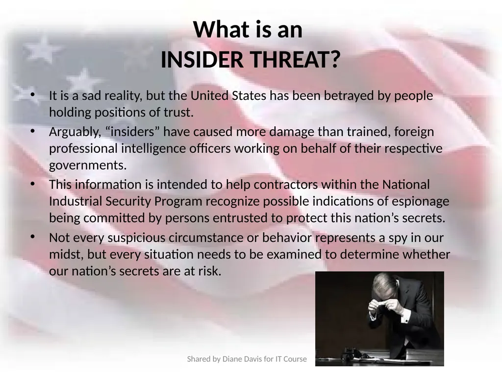 Insider Threat Awareness Training Combating the - slide 3 of 35