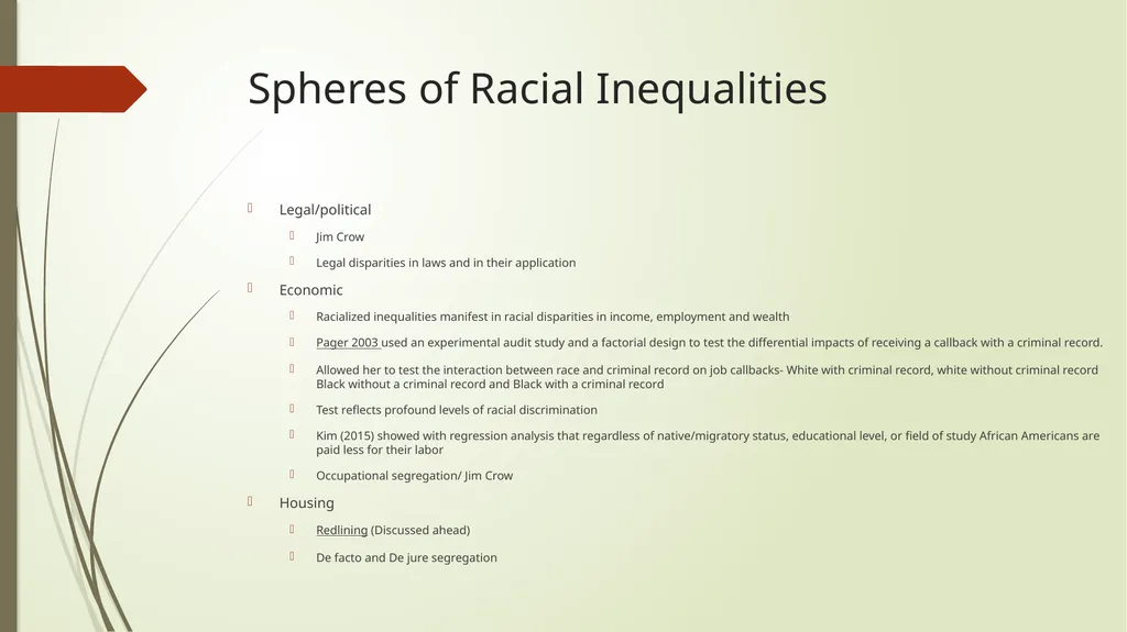 Race and ethnic inequalities An overview of the - slide 10 of 45