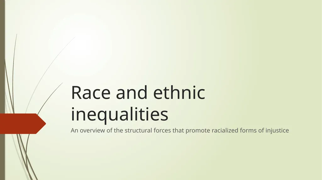 Race and ethnic inequalities An overview of the