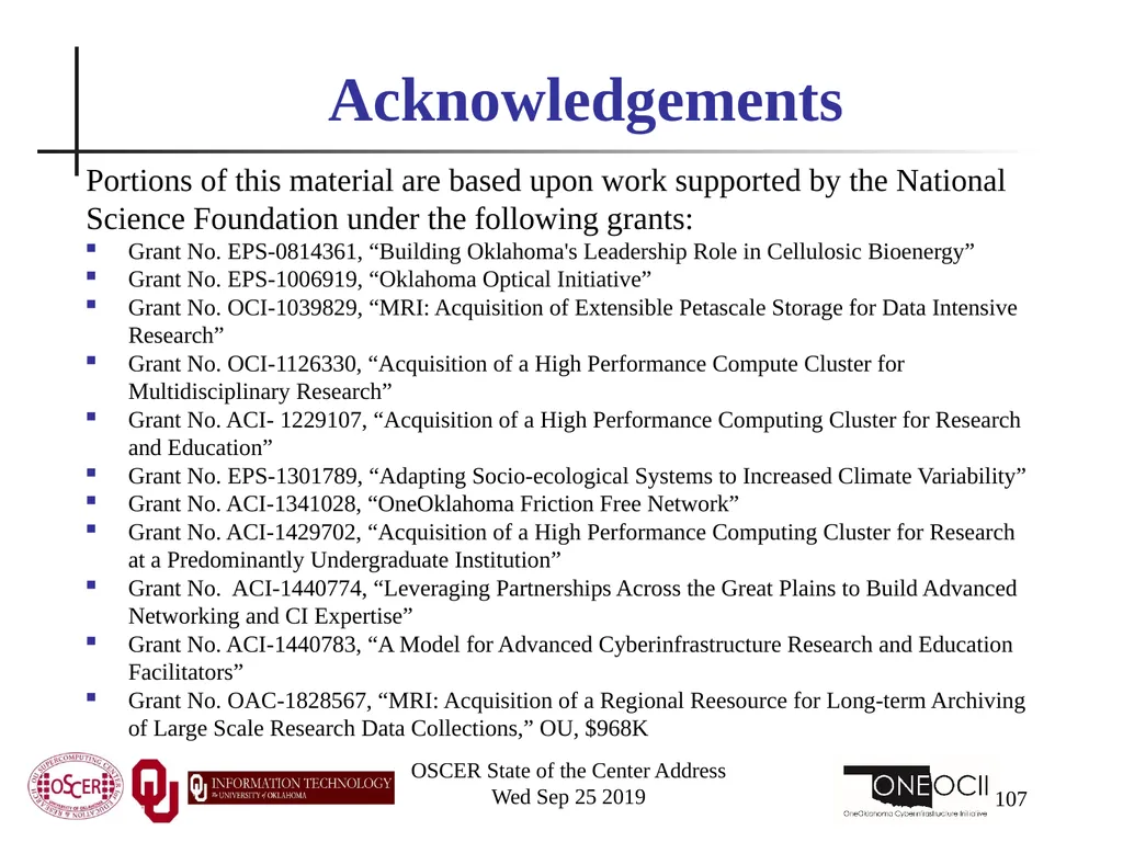 Henry Neeman, Director OU Supercomputing Center - slide 107 of 114