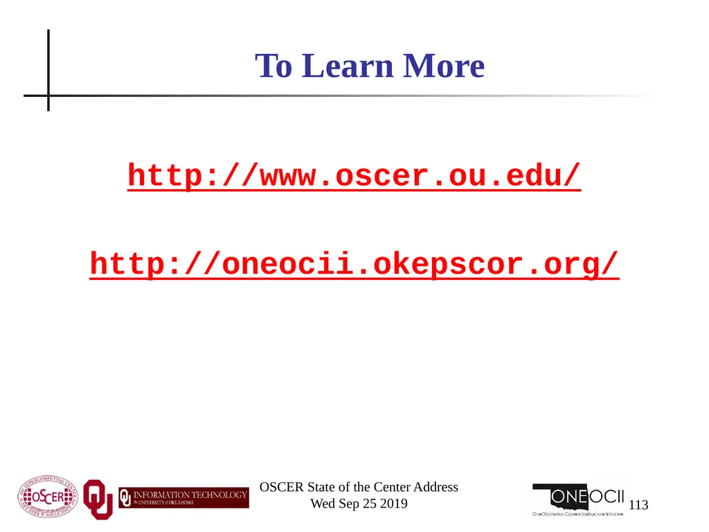 Henry Neeman, Director OU Supercomputing Center - slide 113 of 114