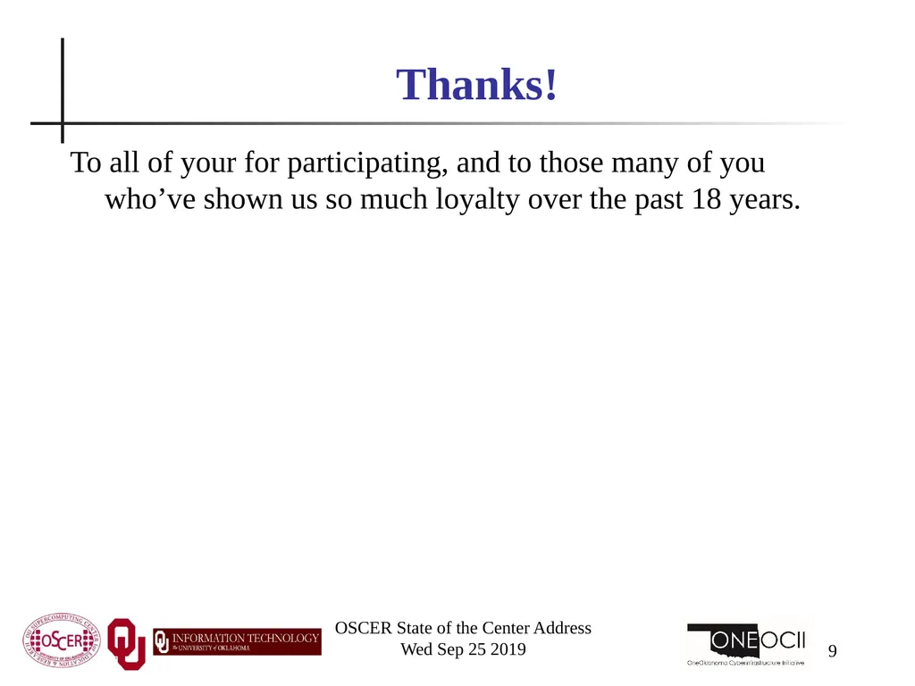 Henry Neeman, Director OU Supercomputing Center - slide 9 of 114