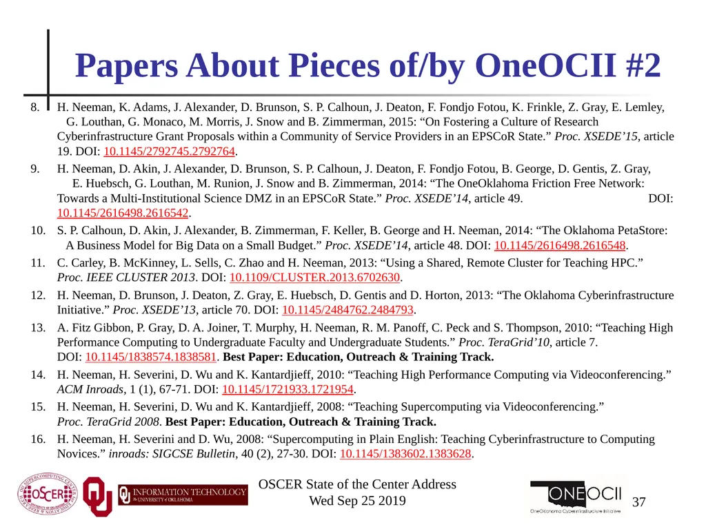 Henry Neeman, Director OU Supercomputing Center - slide 37 of 114