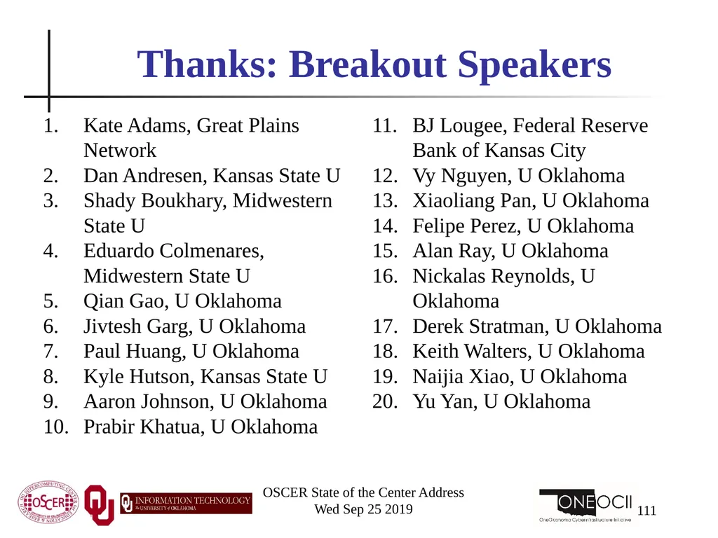 Henry Neeman, Director OU Supercomputing Center - slide 111 of 114