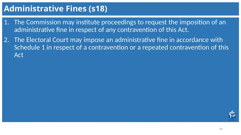 Political Party Funding Act, 6 of 2018 Context - slide 34 of 42