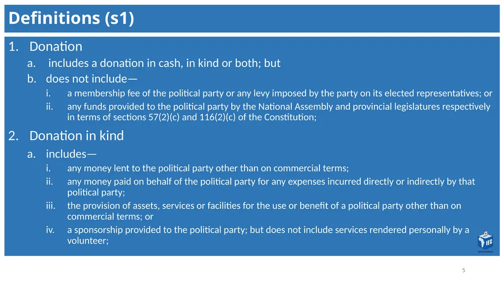 Political Party Funding Act, 6 of 2018 Context - slide 5 of 42