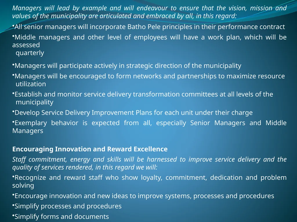DRAFT SERVICE DELIVERY CHARTER AND SERVICE - slide 19 of 25