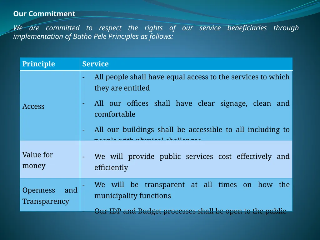 DRAFT SERVICE DELIVERY CHARTER AND SERVICE - slide 12 of 25