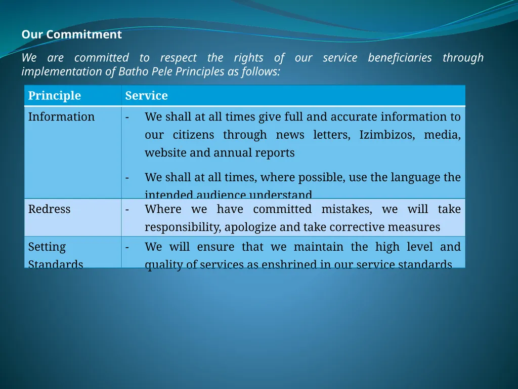 DRAFT SERVICE DELIVERY CHARTER AND SERVICE - slide 13 of 25