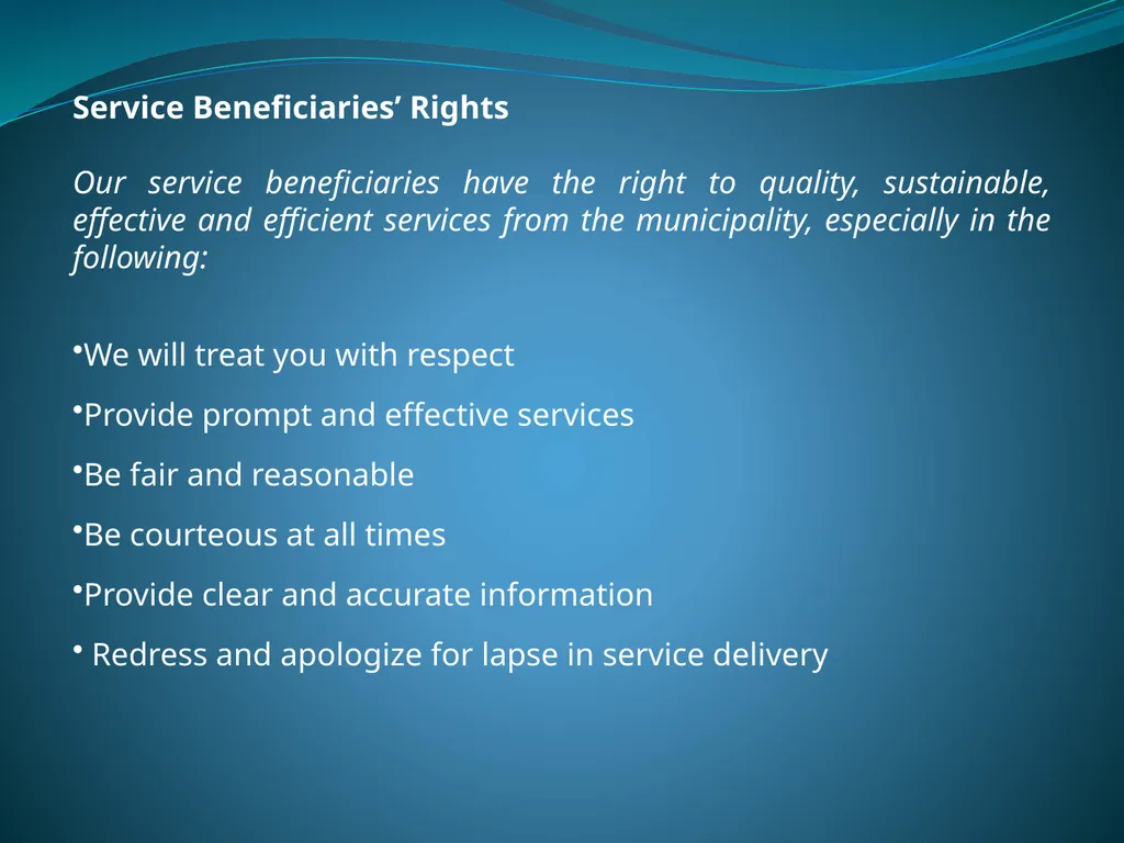 DRAFT SERVICE DELIVERY CHARTER AND SERVICE - slide 15 of 25