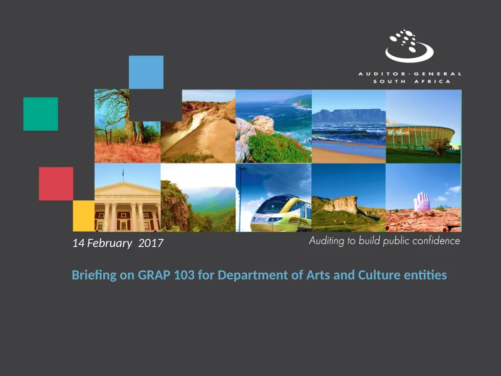 Briefing on GRAP 103 for Department of Arts and