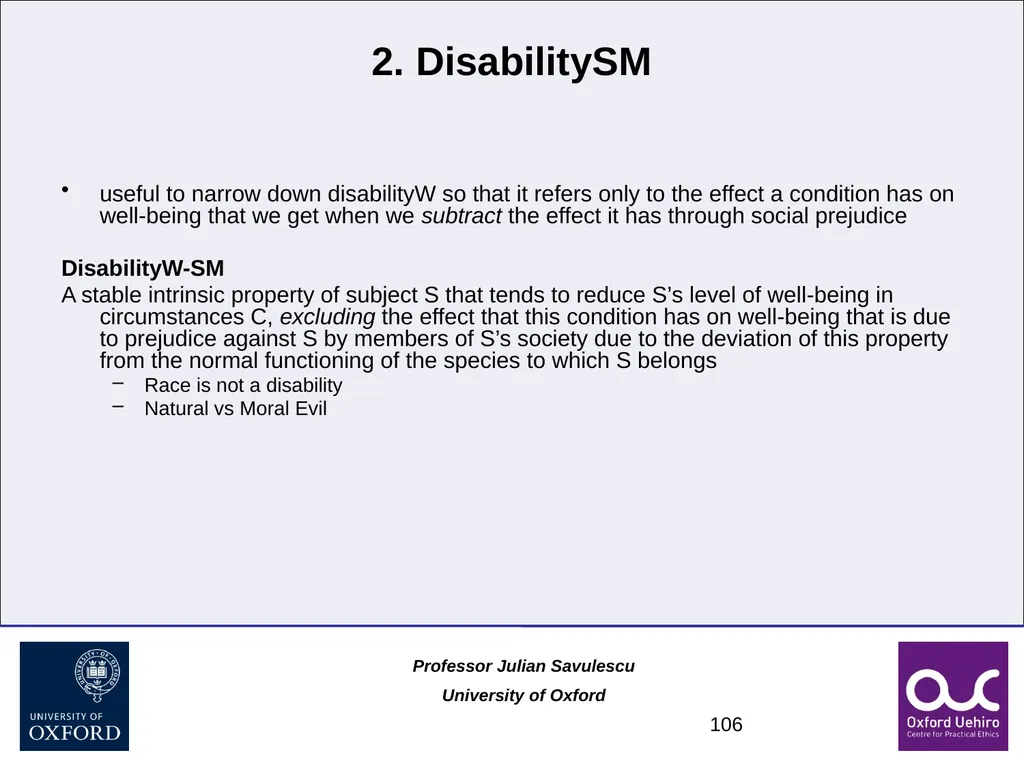 1 Disability and Difference Professor Julian - slide 106 of 118