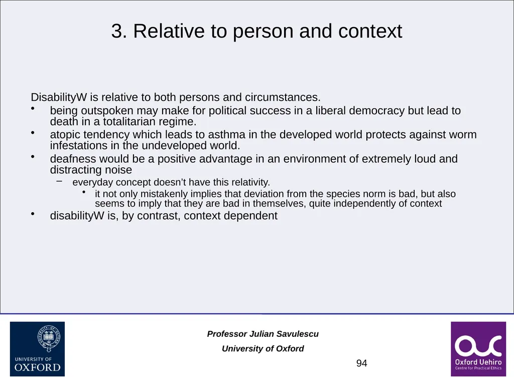 1 Disability and Difference Professor Julian - slide 94 of 118