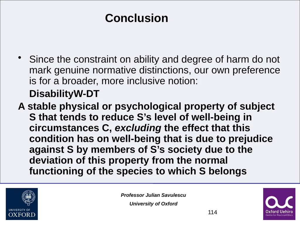 1 Disability and Difference Professor Julian - slide 114 of 118