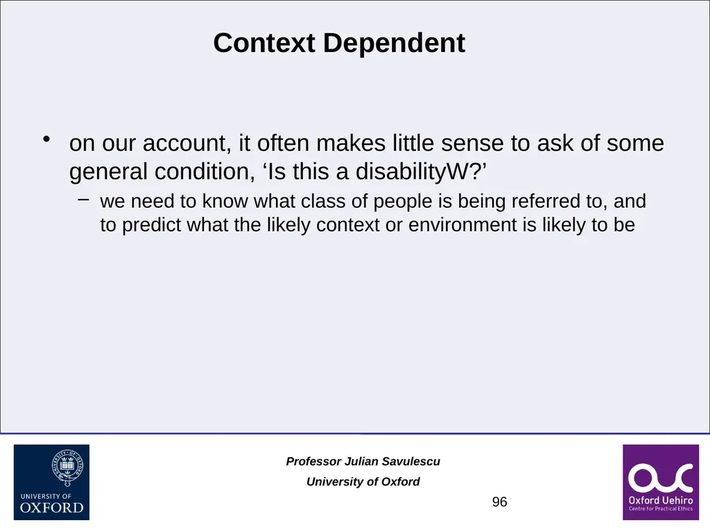 1 Disability and Difference Professor Julian - slide 96 of 118