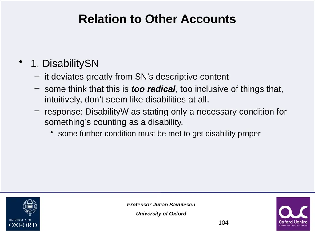 1 Disability and Difference Professor Julian - slide 104 of 118
