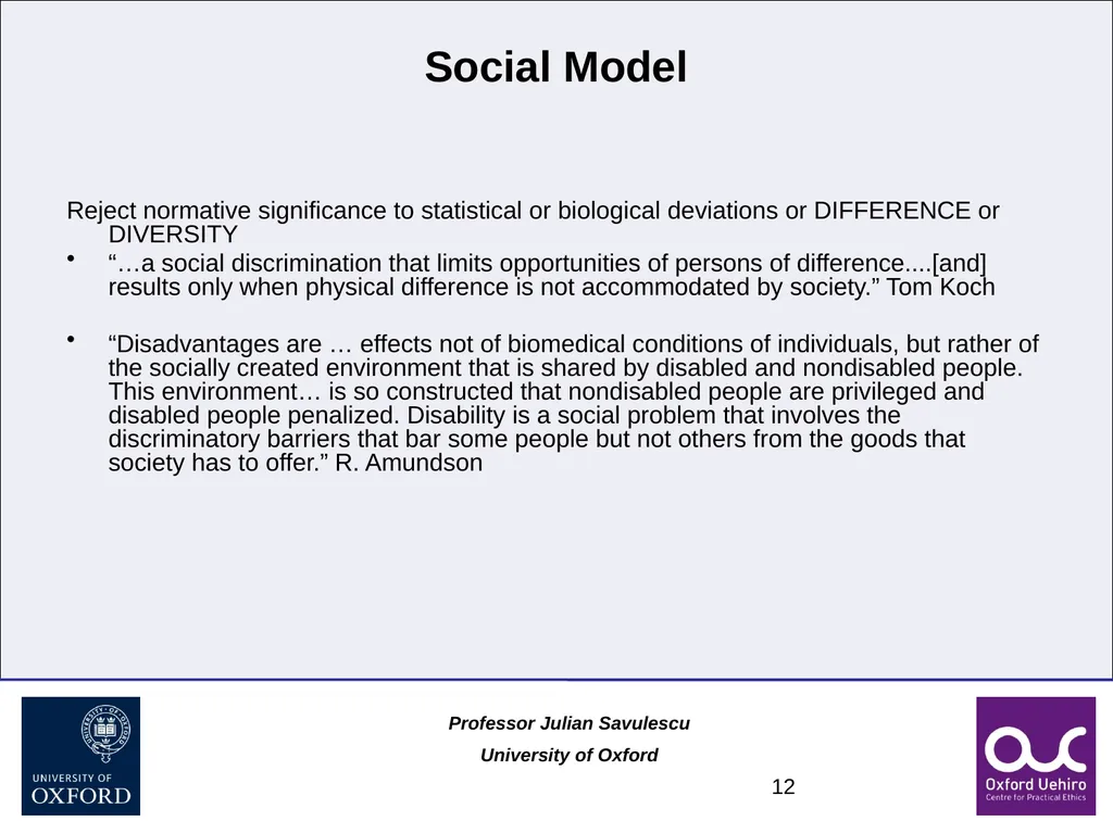 1 Disability and Difference Professor Julian - slide 12 of 118