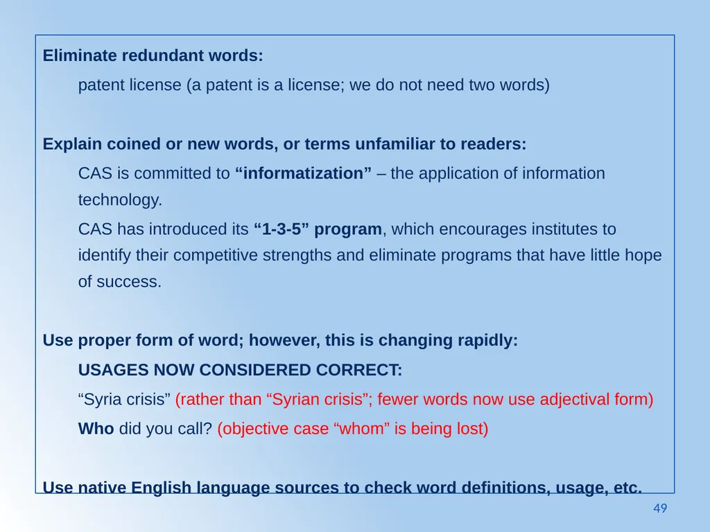 Writing Like an Educated English Speaker Kathryn - slide 49 of 125