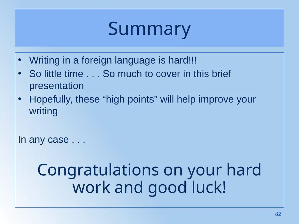 Writing Like an Educated English Speaker Kathryn - slide 82 of 125