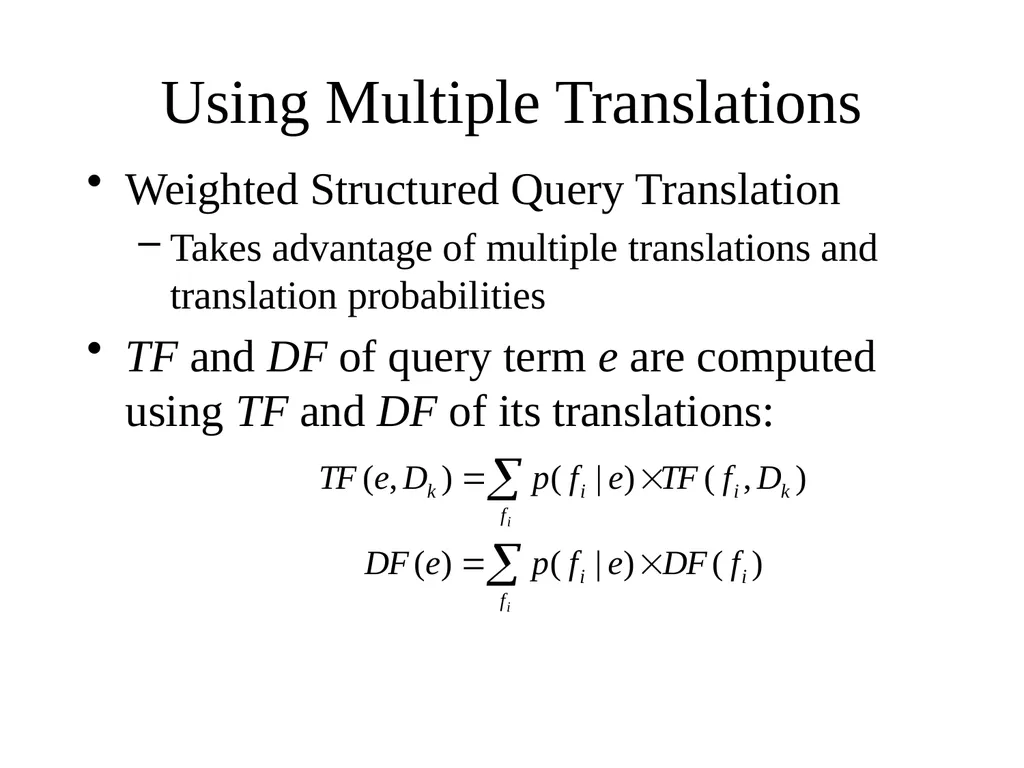 Multilingual Information Retrieval Doug Oard - slide 41 of 53