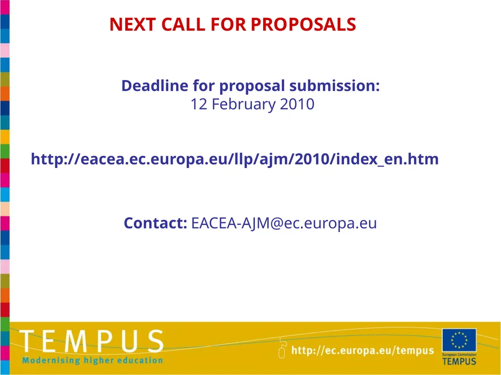 1 TEMPUS INFORMATION DAYS OTHER EU PROGRAMMES IN - slide 29 of 37