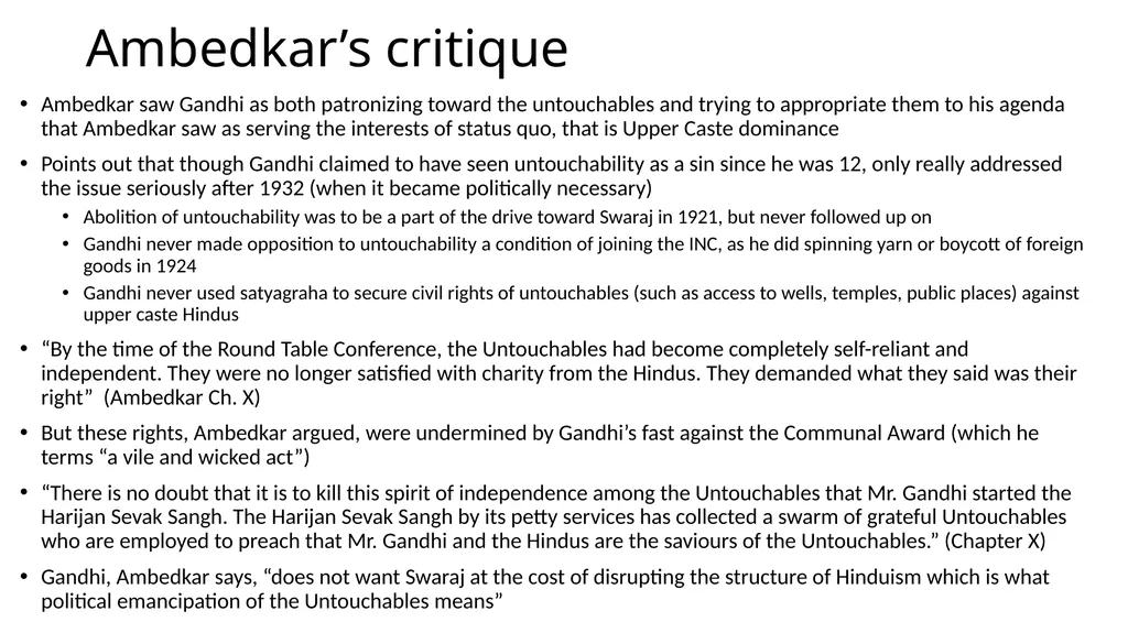 Gandhi: Caste, Class and Gender To better - slide 22 of 24