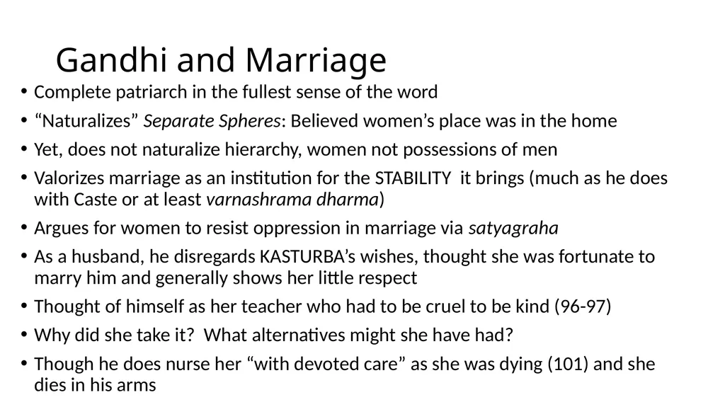 Gandhi: Caste, Class and Gender To better - slide 15 of 24