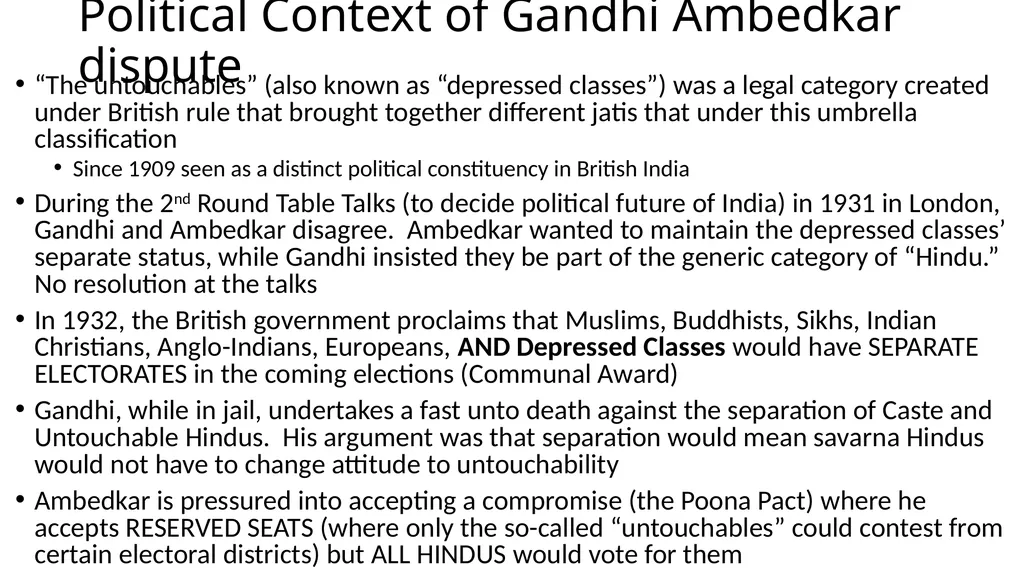 Gandhi: Caste, Class and Gender To better - slide 20 of 24