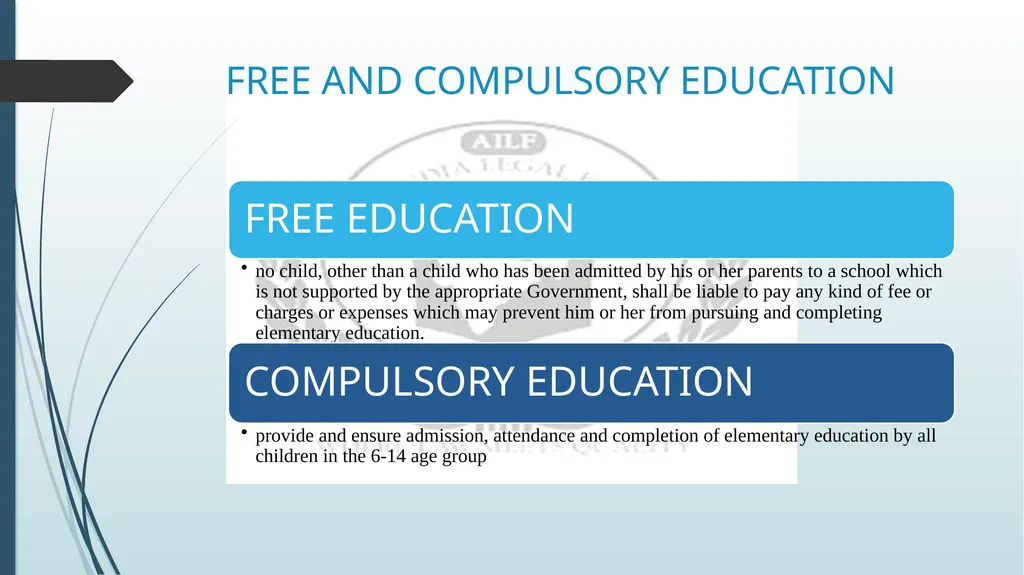 RIGHT TO EDUCATION IN INDIA BY R DIVYASHREE - slide 5 of 16
